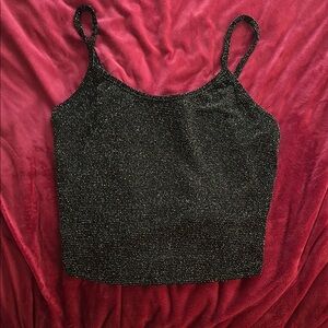 Black Glittery Women's Top
